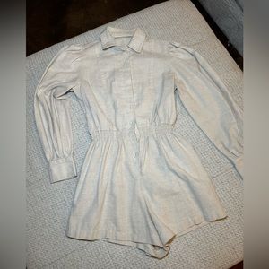 Linen Long Sleeve Romper